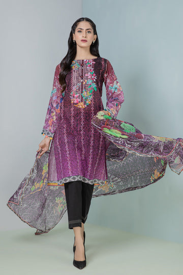 Bonanza Satrangi Purple Lawn Suit Rsk222p37 Eid Pret 2022 Online Shopping